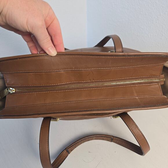 Coach Pebbled Leather Tote Purse Tan/Caramel Brown Gold Hardware F25205 - Picture 8 of 14